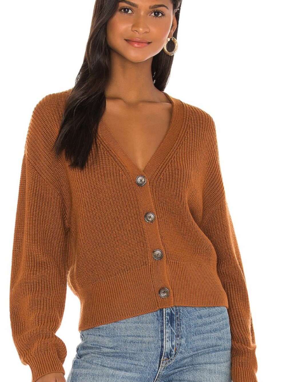 Velvet Graham Spencer Riley Copper Wool Blend Cardigan L Quiet Luxury